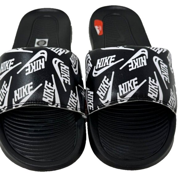 Nike Victori One Slide Print🔥New Men's Black Sandals CN9678 008 NIB - Picture 1 of 5